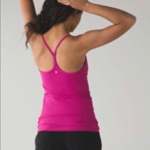 Lululemon hot pink power Y Racerback fitted tanks size 6